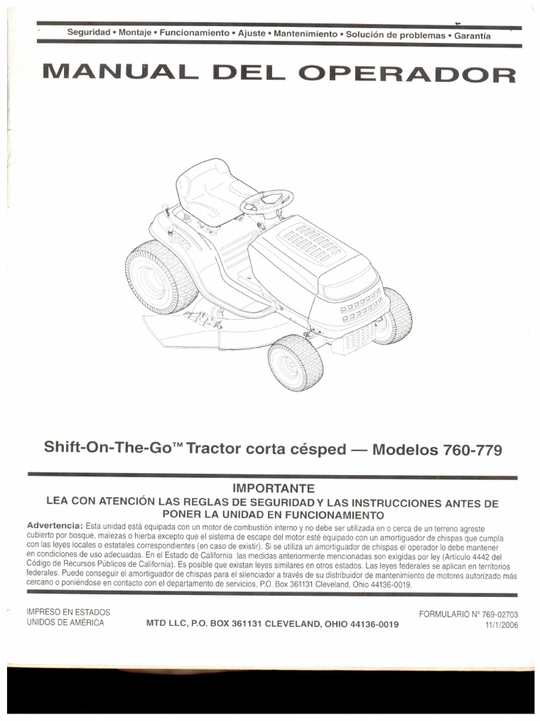 Manual Castellano Tractor ................ | PDF