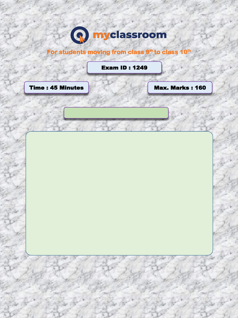 Class 10 Exam Question Paper Guide | PDF