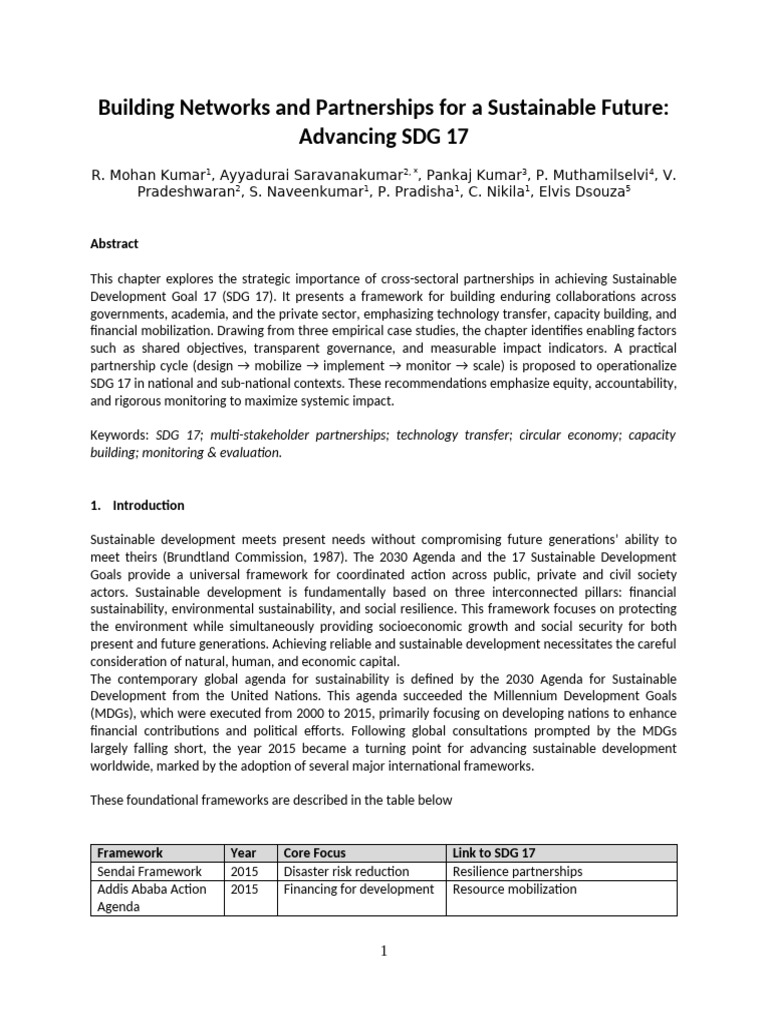 Building Partnerships for SDG 17 Success | PDF | Sustainability ...