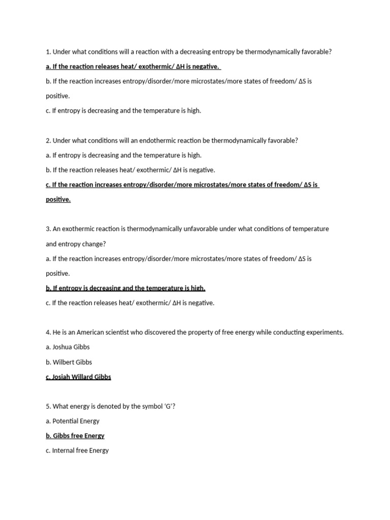 Assessmet Sa Thermo 5 Questions | PDF