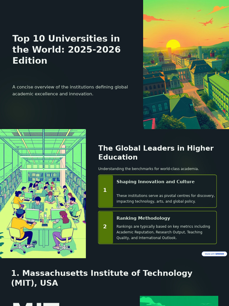 Top 10 Universities in The World 2025 2026 Edition | PDF | Science ...