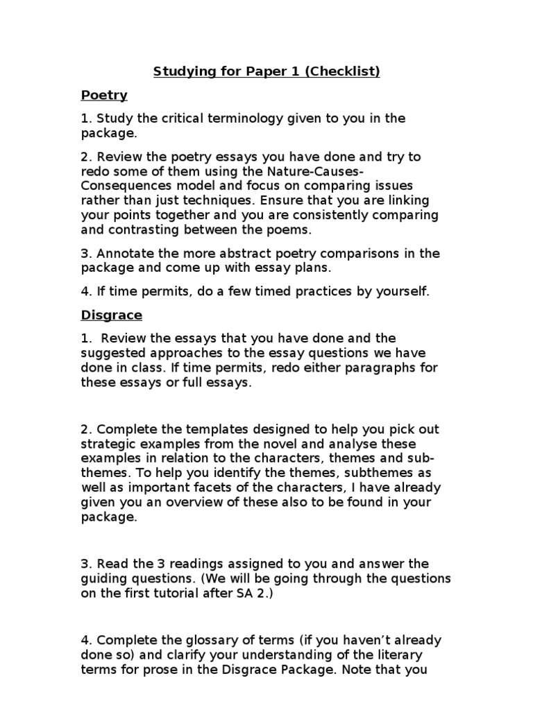 Studying For Paper 1 | PDF