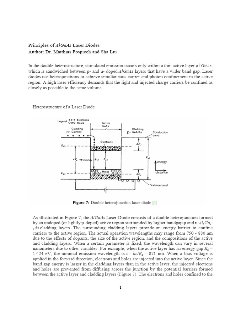 AlGaAs Laser Diode Principles Explained | PDF | Laser Diode | Laser