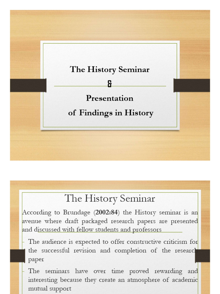 History Seminar: Presentation Insights | PDF | Qualitative Research ...