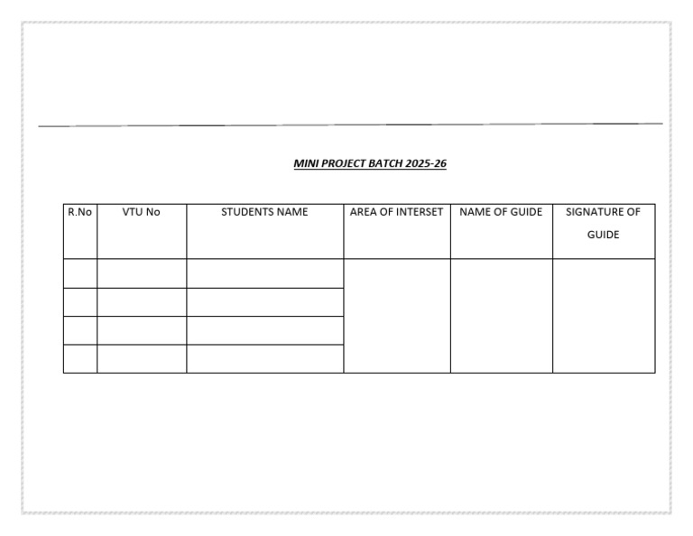 Mini Project Batch 2025-26 | PDF