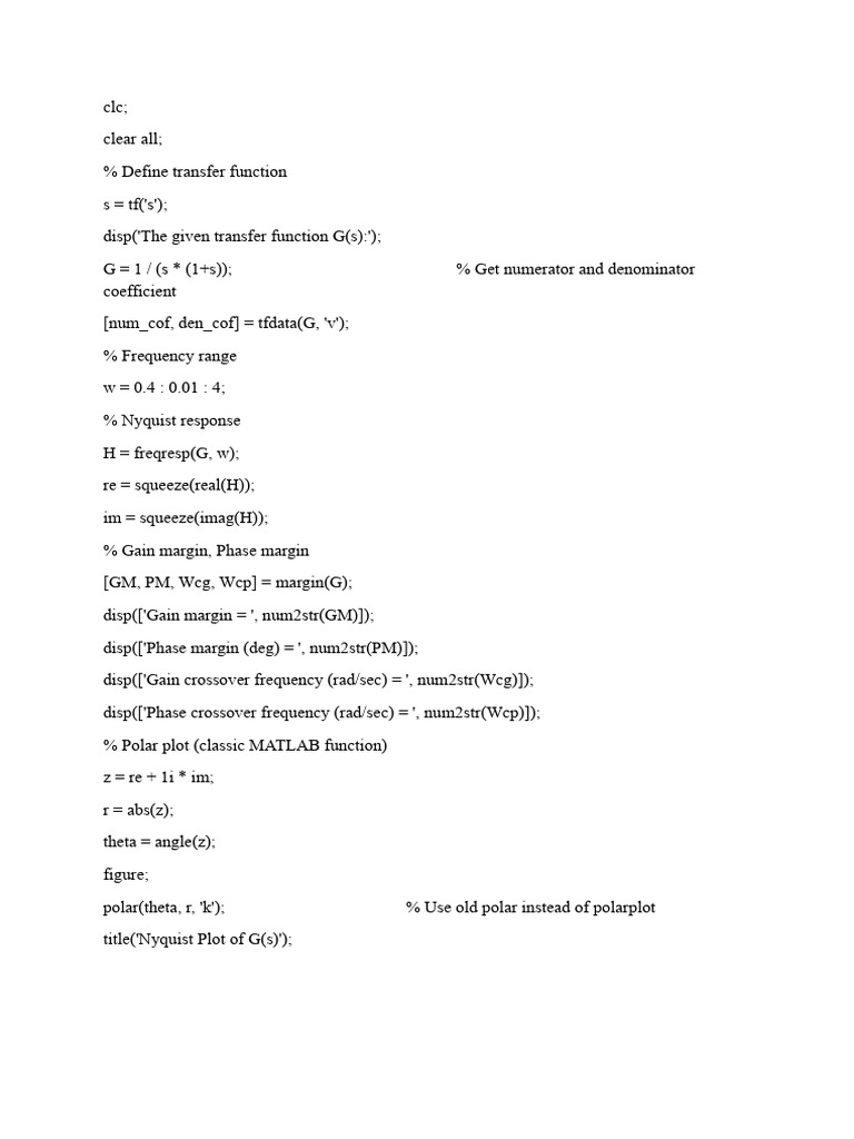 Nyquist Plot and Stability Analysis | PDF