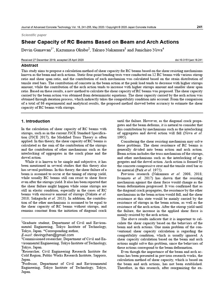 Shear Capacity of RC Beams Explained | PDF | Strength Of Materials ...