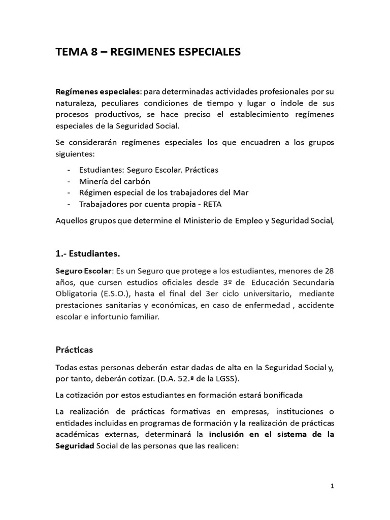 Regimenes Especiales | PDF | Minería | Desempleo