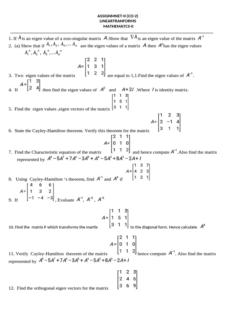 Matrices II 1 | PDF
