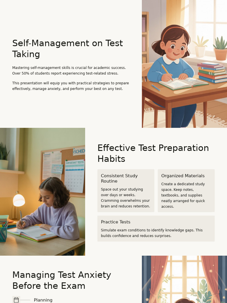 Self Management On Test Taking | PDF | Anxiety | Sleep