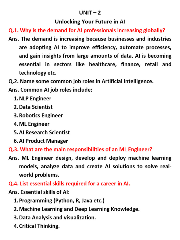 Unit 2 Class 11 | PDF | Artificial Intelligence | Intelligence (AI ...