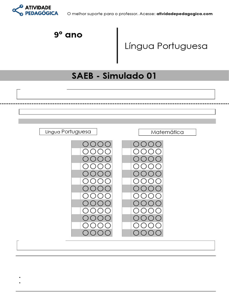 Simulado Saeb 3 Ano | PDF