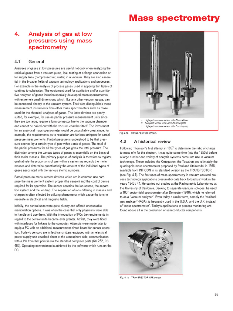 Fundamentals of Vacuum Technology en Part 94 | PDF | Mass Spectrometry ...
