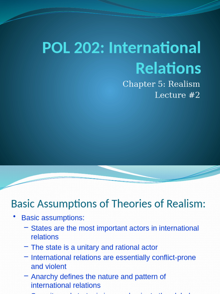 POLI 202 Chapter 5 Realism Lecture No. 2 | PDF