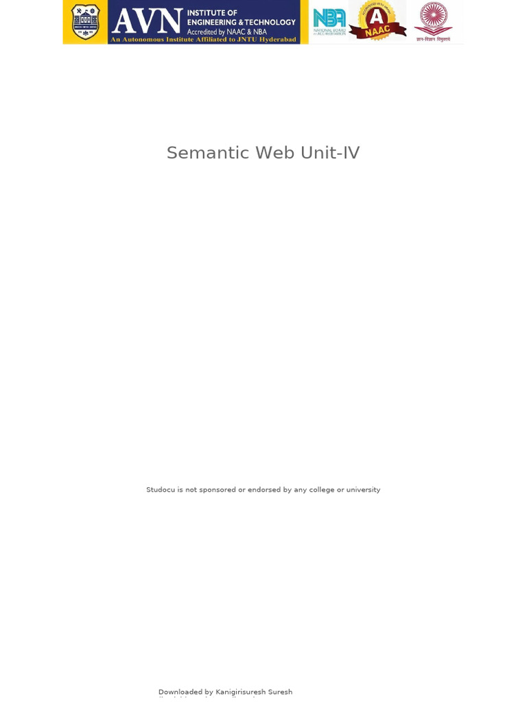 UNIT-4 | PDF | Resource Description Framework | Semantic Web