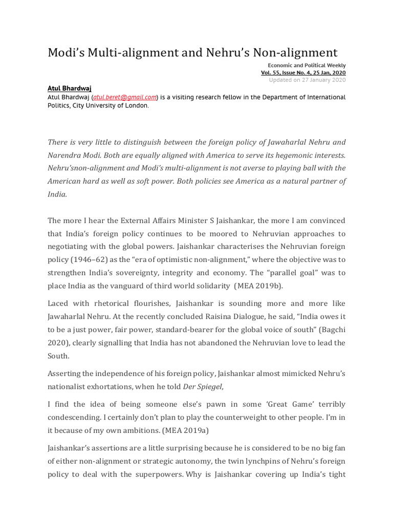 3.b. Modi - S Multialignment - Atul Bharadwaj | PDF | Jawaharlal Nehru ...