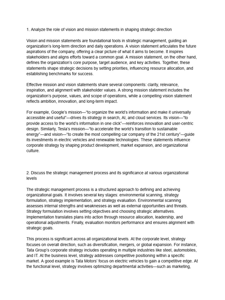 10819strategic Management Assignment - 11762255975548 | PDF | Strategic ...