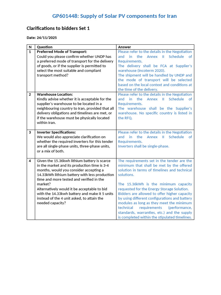 RFQ601448 - Project Title - Clarifications Round I (1) 2 | PDF ...