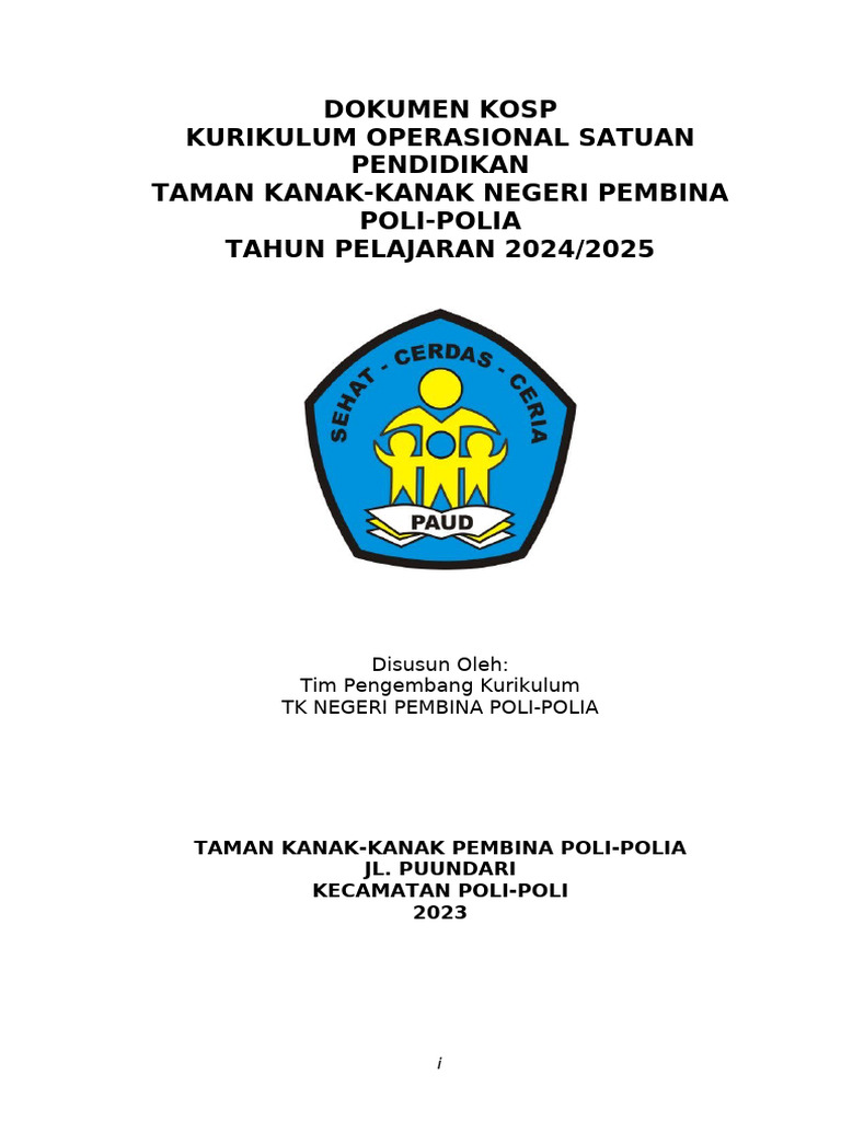 Dokumen KOSP PAUD Jateng | PDF