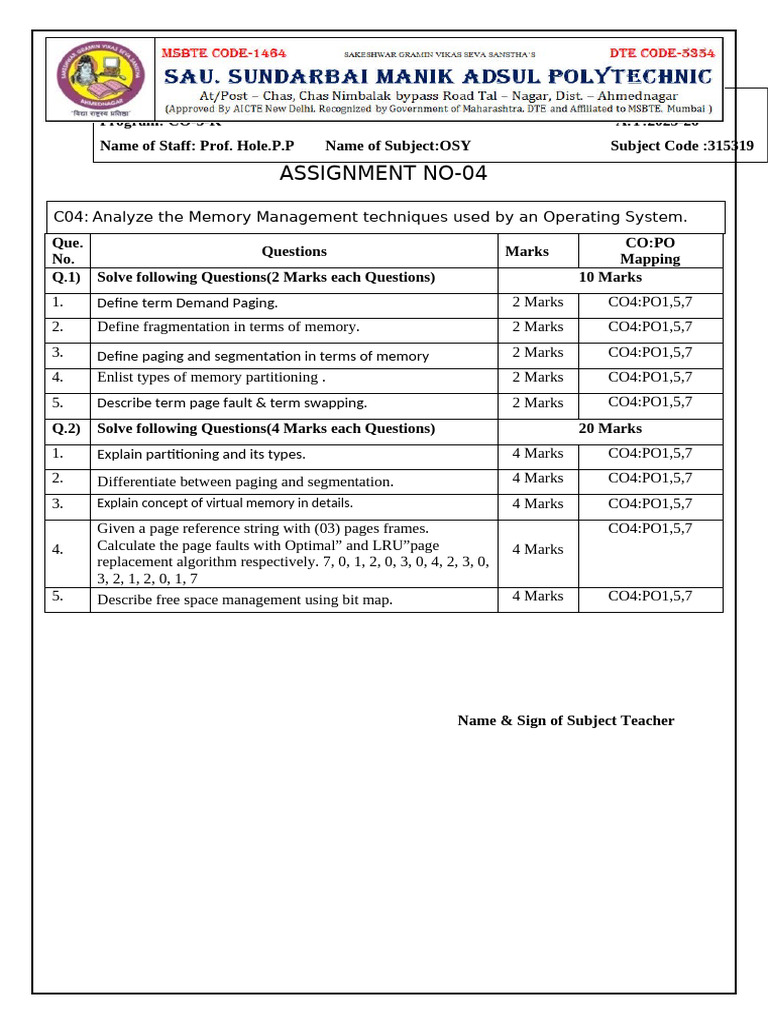 OSY Assignment 04 | PDF
