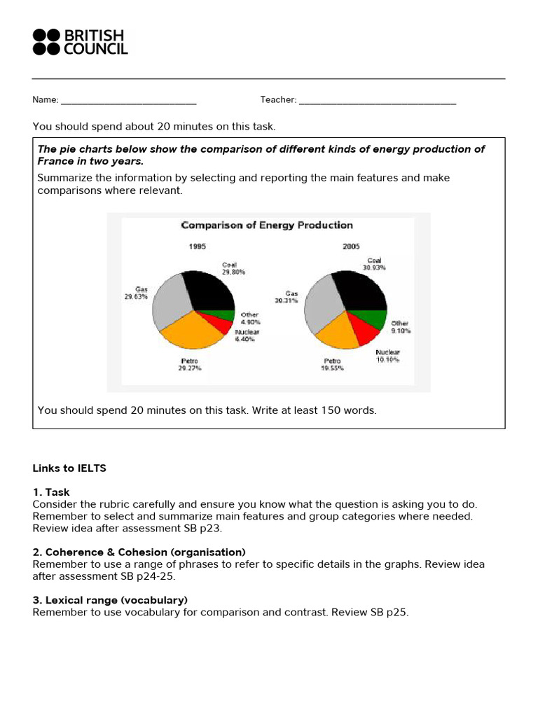 IELTS Writing Task 1 Assessment Guide | PDF | International English ...