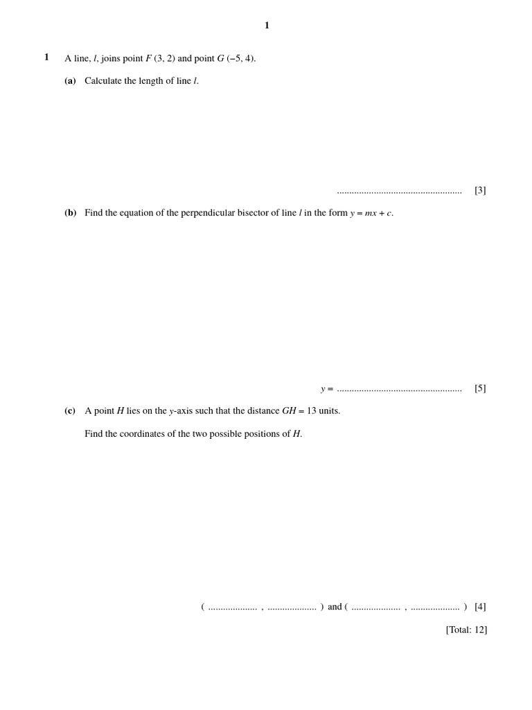 Coordinate Geometry Worksheet Pdf Line Geometry Perpendicular