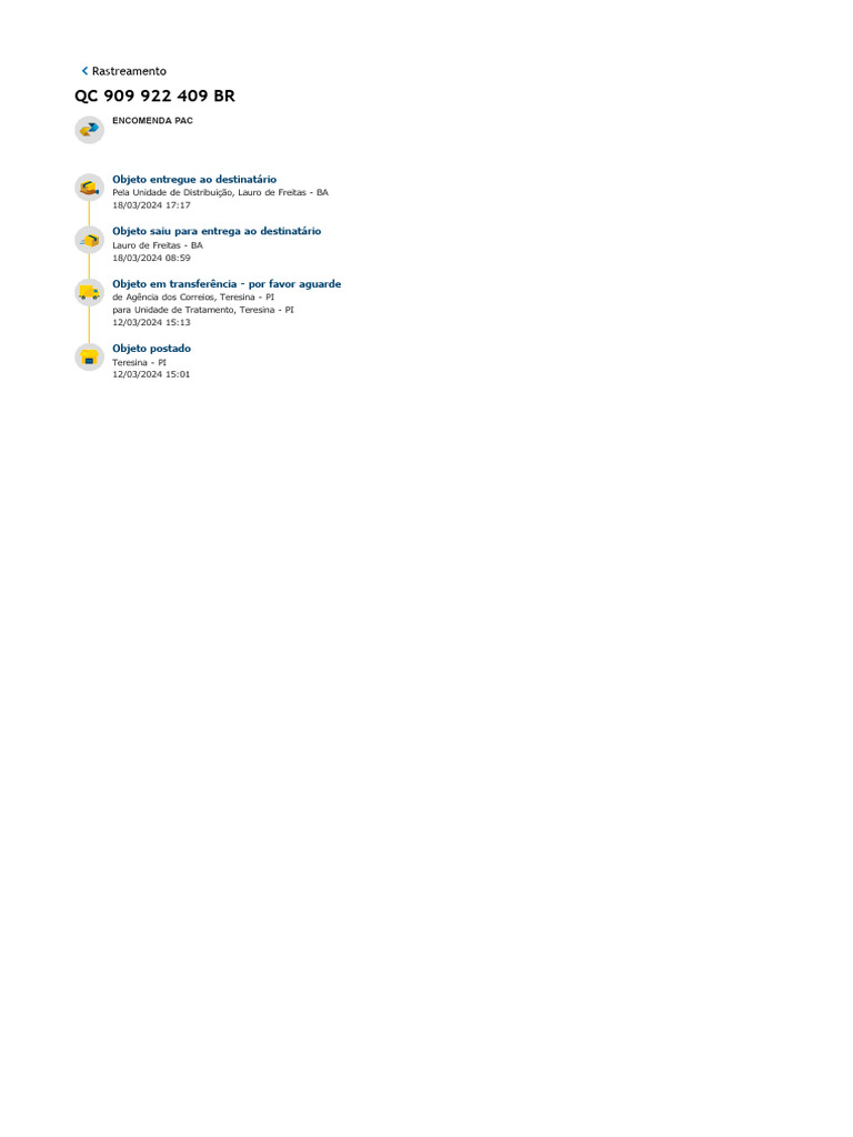 Rastreamento de Encomenda PAC BR | PDF