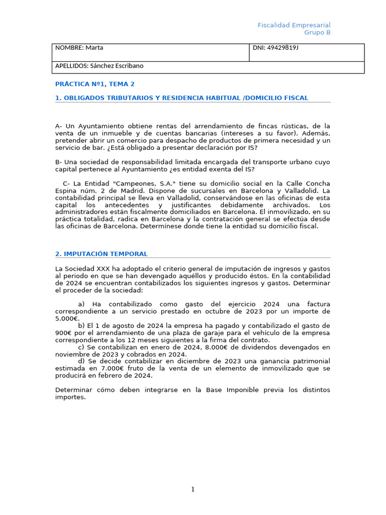 1 - Práctica 1 Tema 2 2025 | PDF