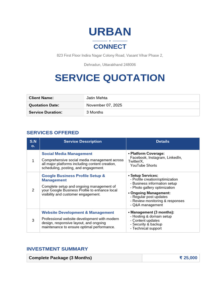 Quotation JatinMehta UrbanConnect | PDF | Cyberspace | Social ...