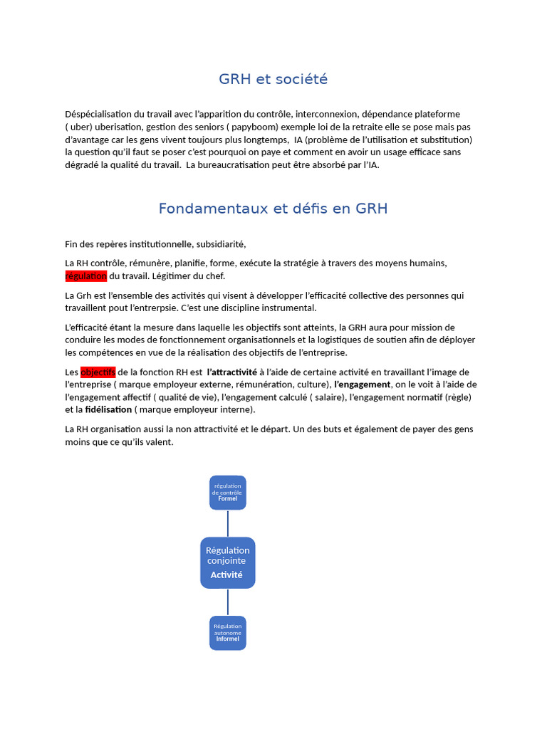 Défis et évolutions de la GRH moderne | PDF | Gestion des ressources ...