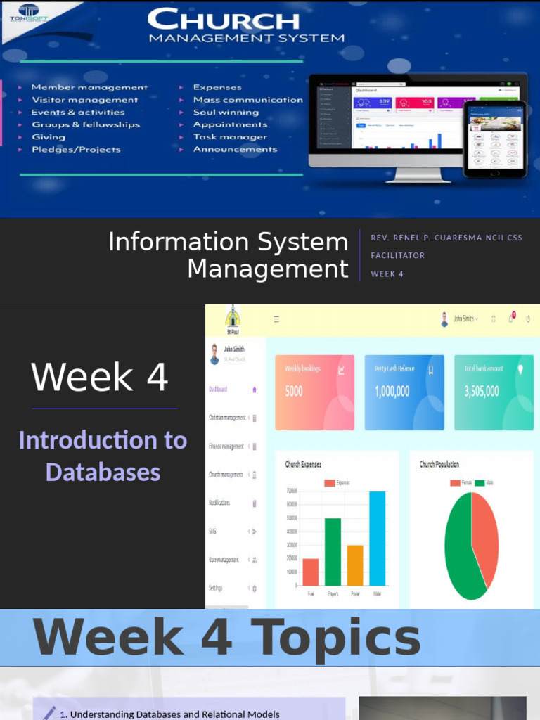 Church Information System Management | PDF | Databases | Relational Model