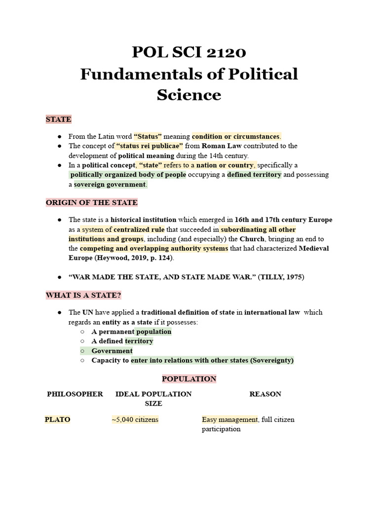 POL SCI 2120 - 1ST TERM (1) | PDF | Territorial Waters | State (Polity)