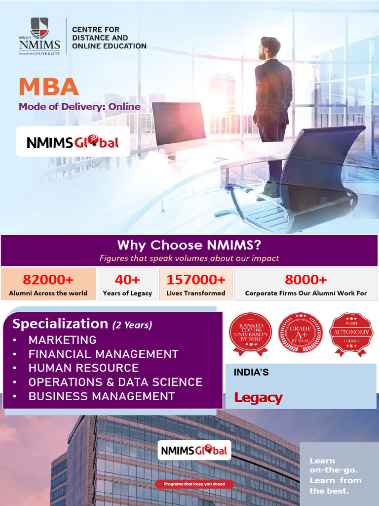 Online MBA Programs at NMIMS India | PDF | Business | Economies