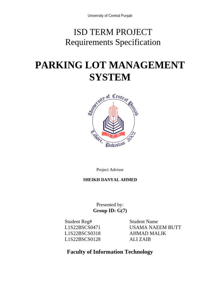 Parking Lot Management System Specs | PDF | Parking | Artificial ...