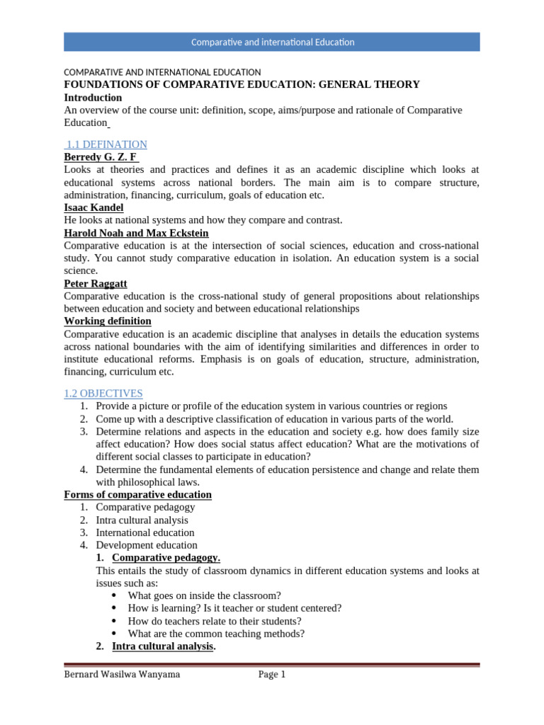 Foundations of Comparative Education | PDF | Methodology | Social Sciences