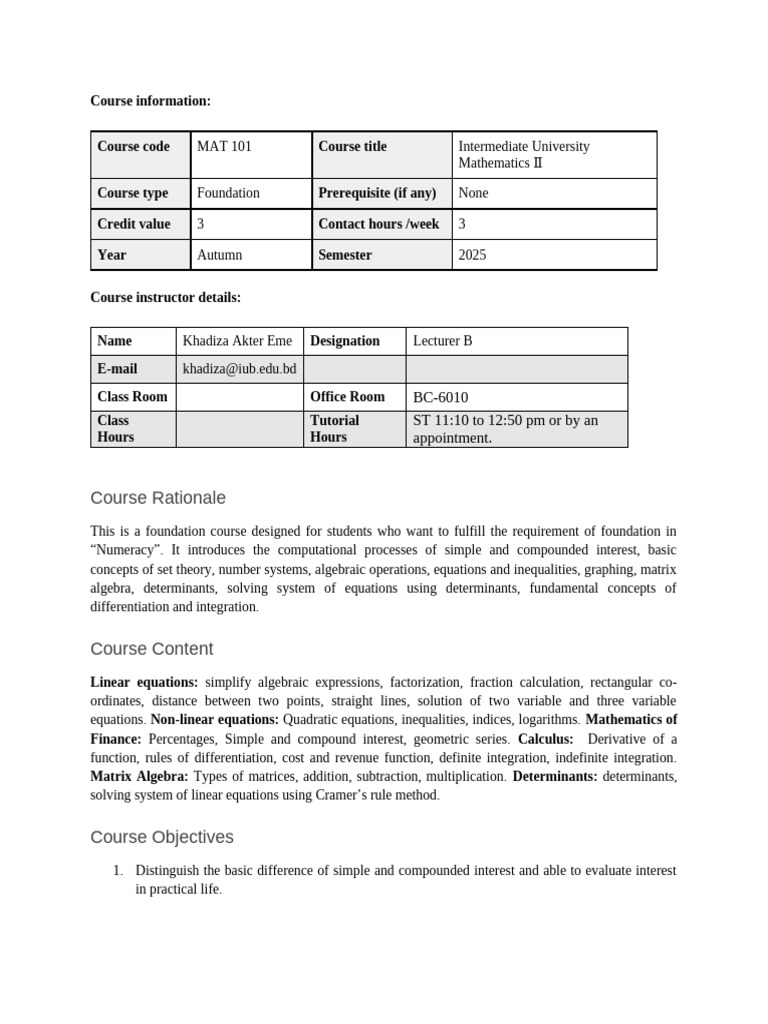 Intermediate University Mathematics II | PDF | Algebra | Equations