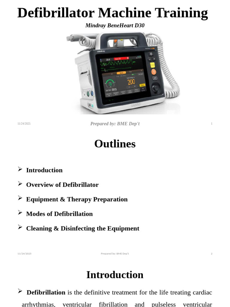 BeneHeart D30 Defibrillator Training Guide | PDF | Cardiology | Heart