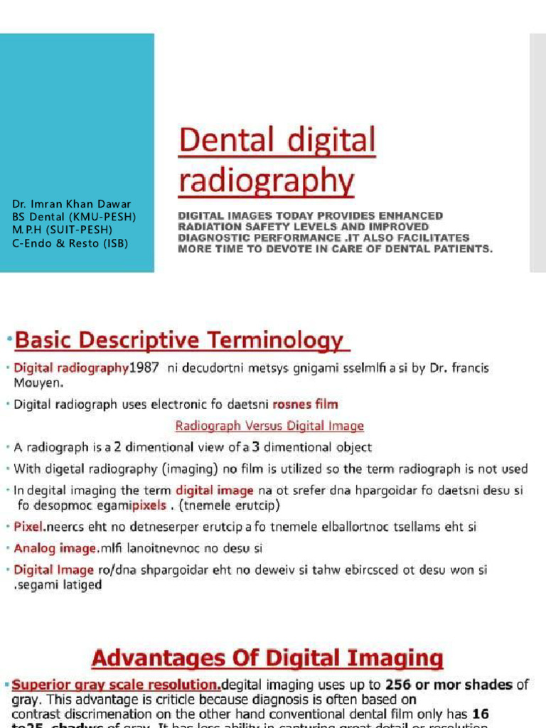 Dental Digital Radiography Lec 4 | PDF