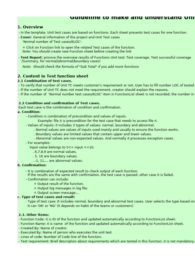 Unit Test Case Guidelines and Structure | PDF | Software | Software ...