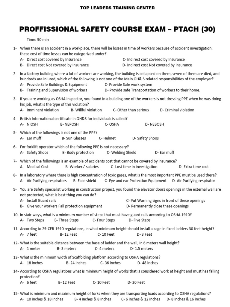 Safety Exam Patch 30 | PDF | Risk | Occupational Safety And Health