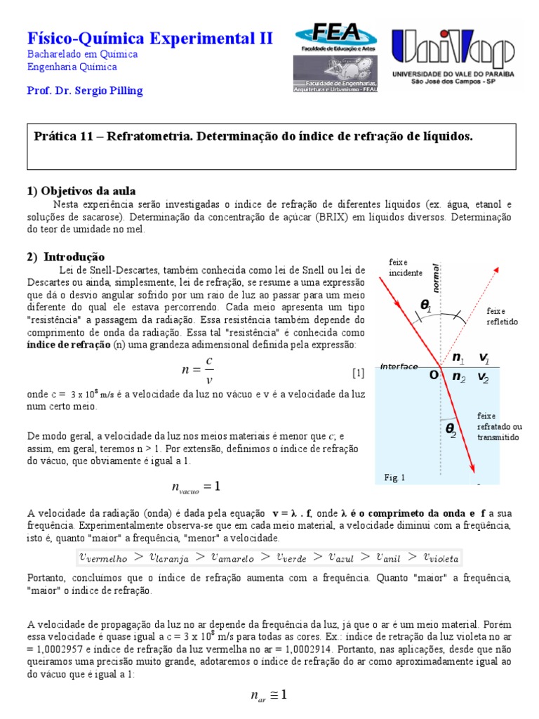 FQE2 EXP11 Refratometria | PDF