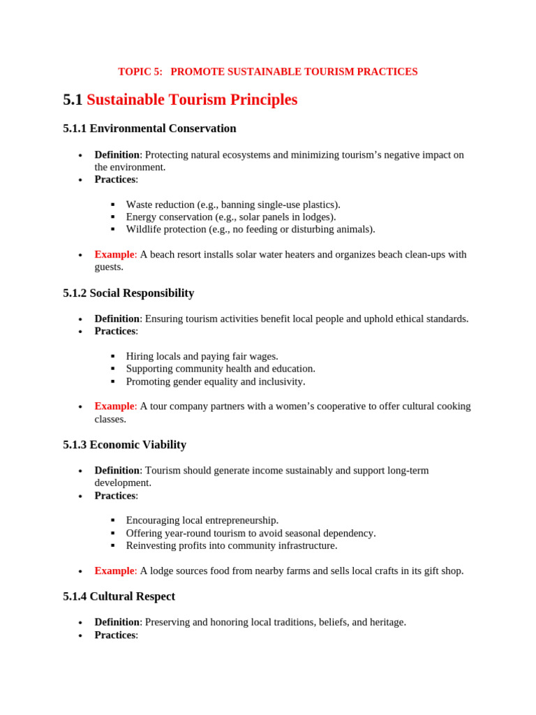 Modular Group Notes Topic 5 | PDF | Sustainability | Tourism
