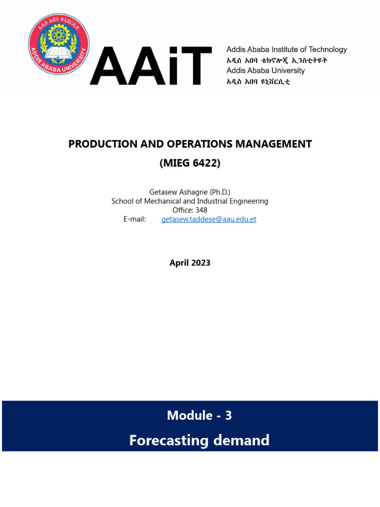 Demand Forecasting Techniques Guide | PDF | Forecasting | Mean Squared ...