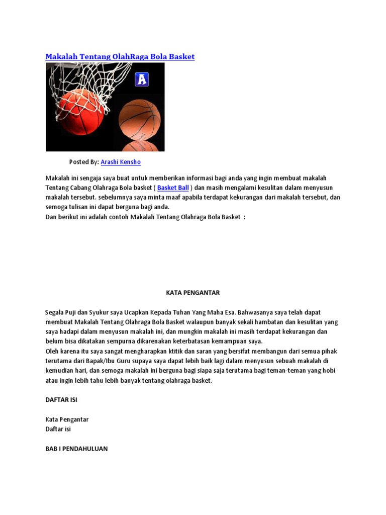 Makalah Olahraga Basket
