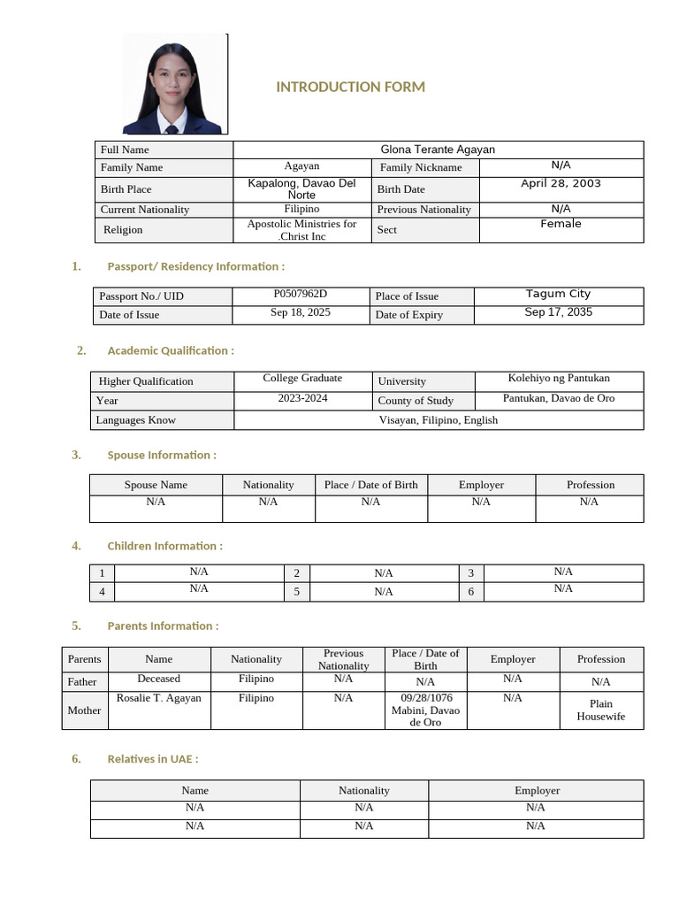 Introduction Form for Workers_AGAYAN | PDF | Chess Openings | Chess