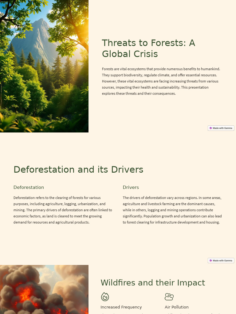 Global Forest Threats and Solutions | PDF | Deforestation | Water Pollution