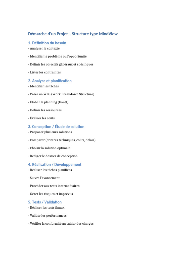 Guide de Projet : Étapes Clés à Suivre | PDF