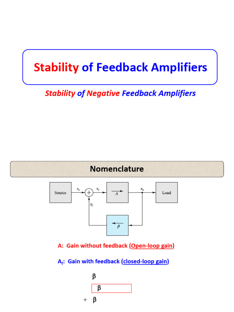 Feedback Amplifier Stability Analysis | PDF | Feedback | Negative Feedback