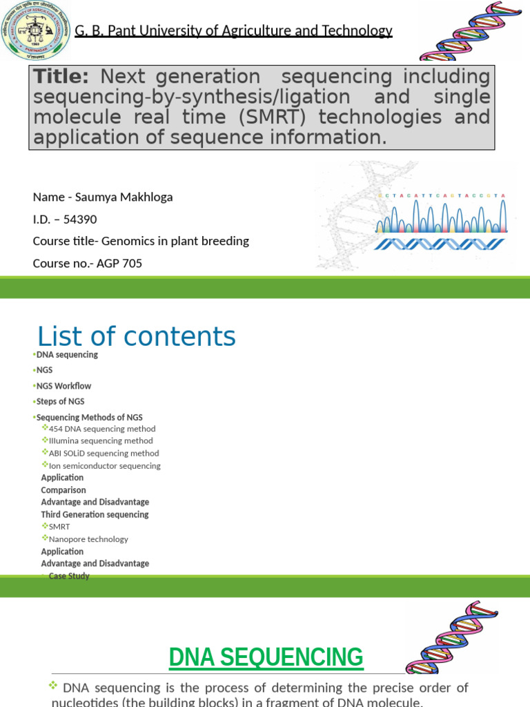 Saumya Next Generation and Third Generation Sequencing | PDF | Dna ...