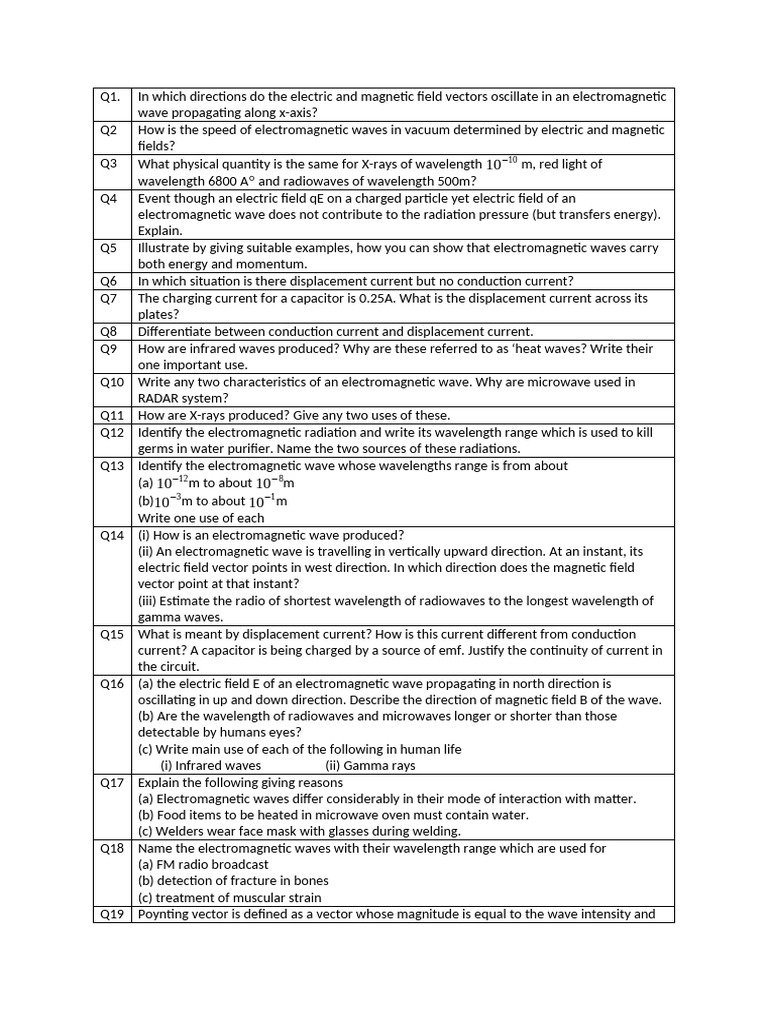Understanding Electromagnetic Waves and Their Properties | PDF ...